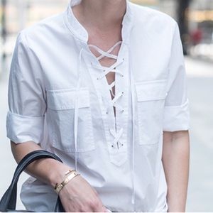 Madewell lace-up top size large